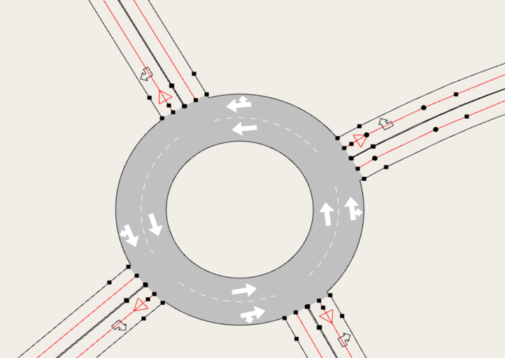 Wie man Kreisverkehre in Aimsun Next kodiert