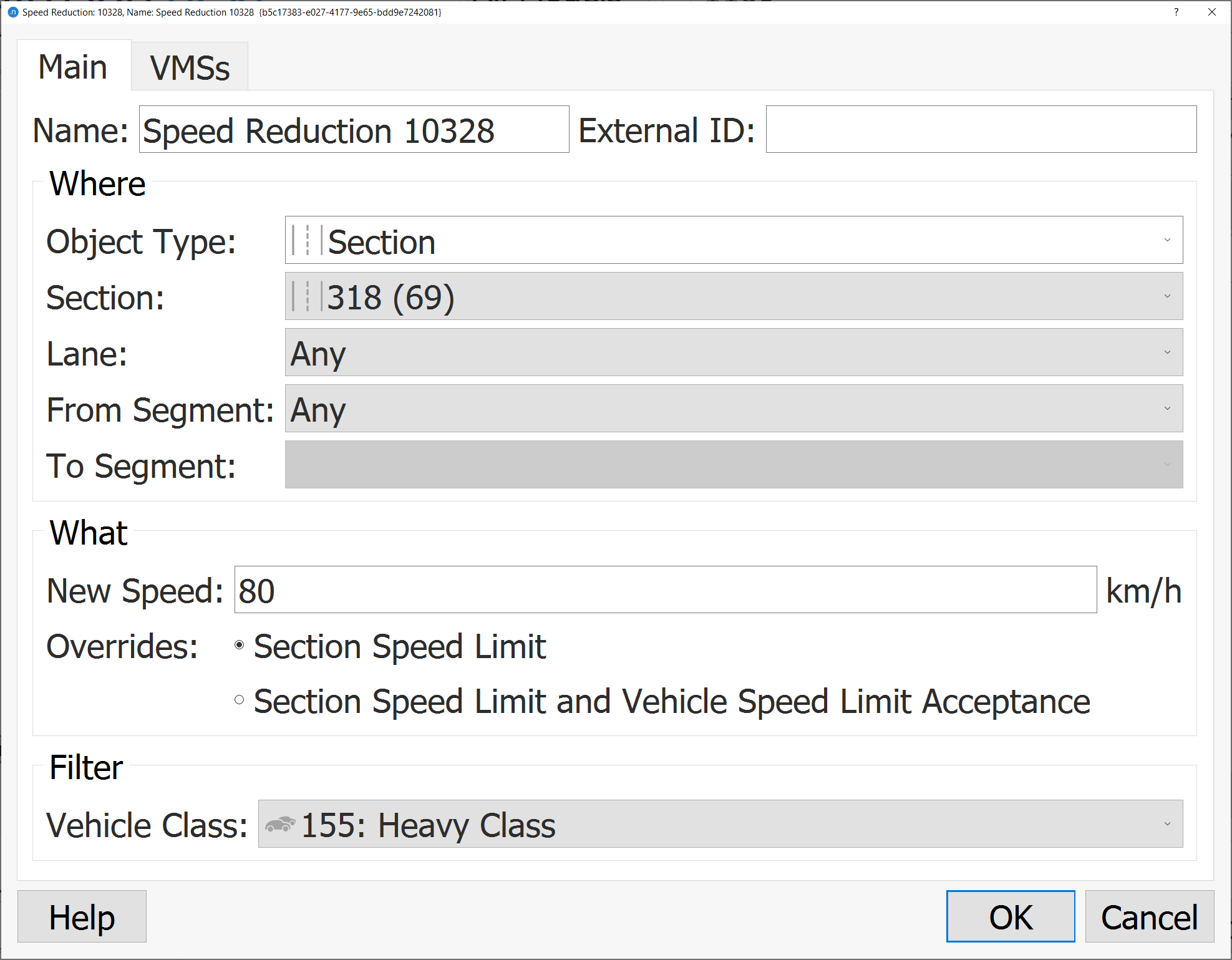 How to set different speed limits for different vehicle types in Aimsun Next